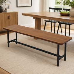 Compact Brown Dining Bench for 2-3 People