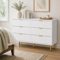 Compact 6 Drawer Chest with Adjustable Shelves