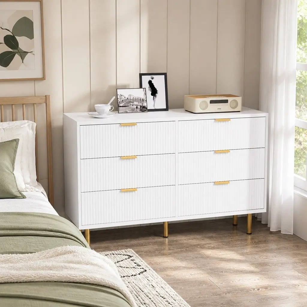 Chest of Drawers 6 Drawer Storage Cabinet Contemporary Design Home Furniture