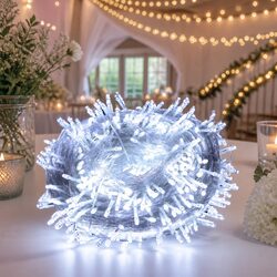 String Lights 300 LED Cool White Wedding Garden Outdoor Indoor Decoration