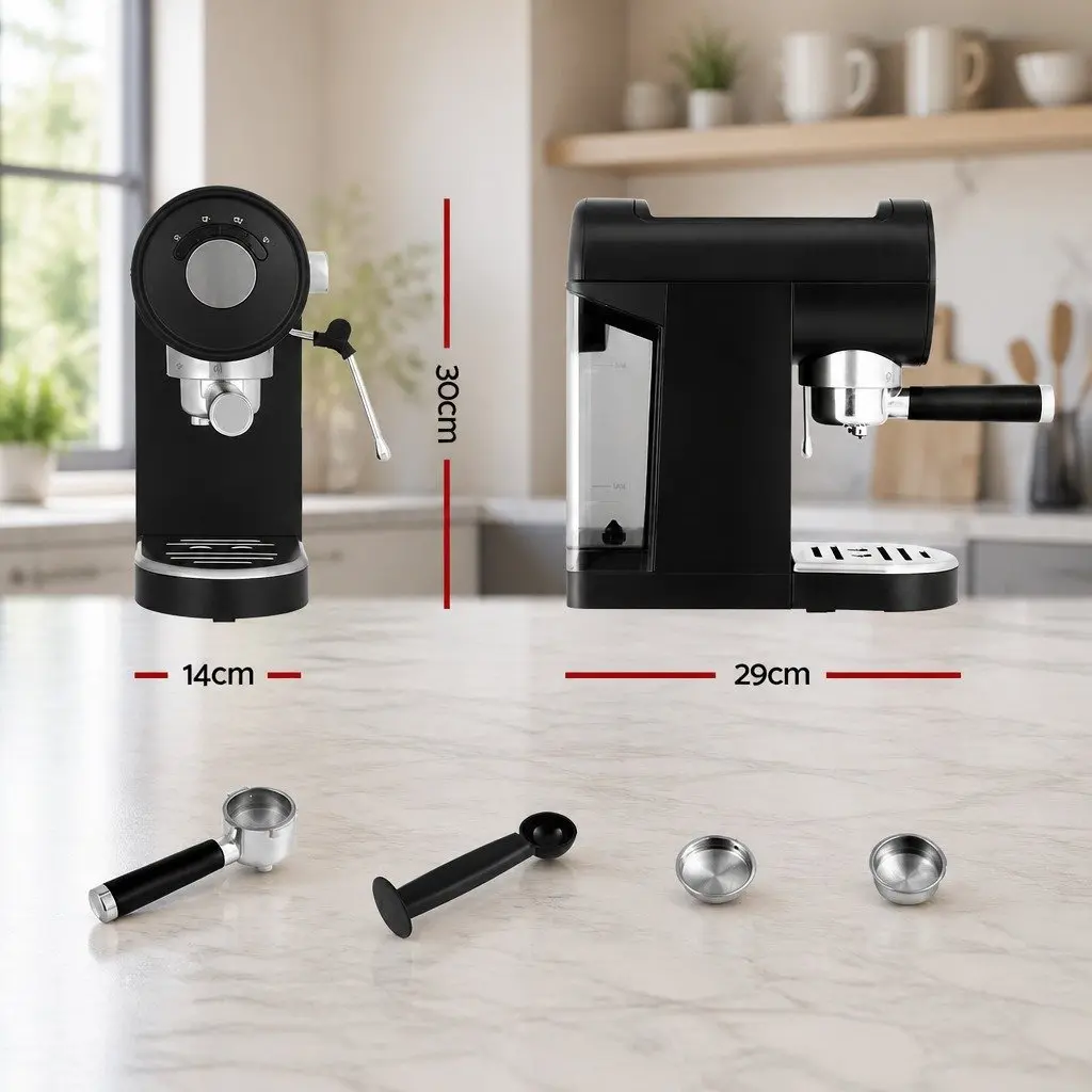 20 Bar Espresso Coffee Machine Maker Milk Frother Mug Warmer Home Cafe Black