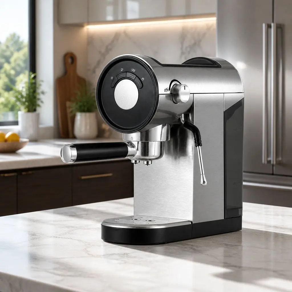 20 Bar Espresso Coffee Machine Cafe Maker Silver Mug Warmer Milk Frother