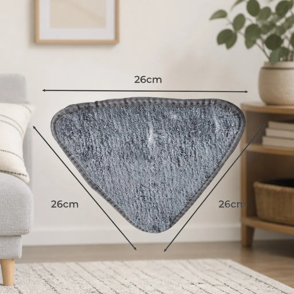 Cleaning Mop White 360° Rotatable Head with 5 Microfibre Cloth Pads