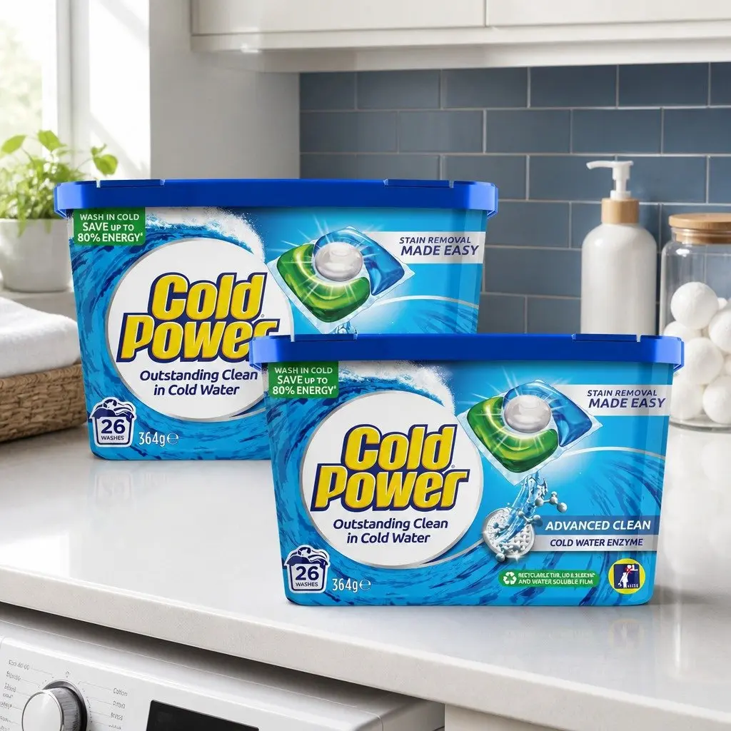 Laundry Detergent Pods White 52 Washes Triple Action Formula Quick Dissolving Biodegradable Film