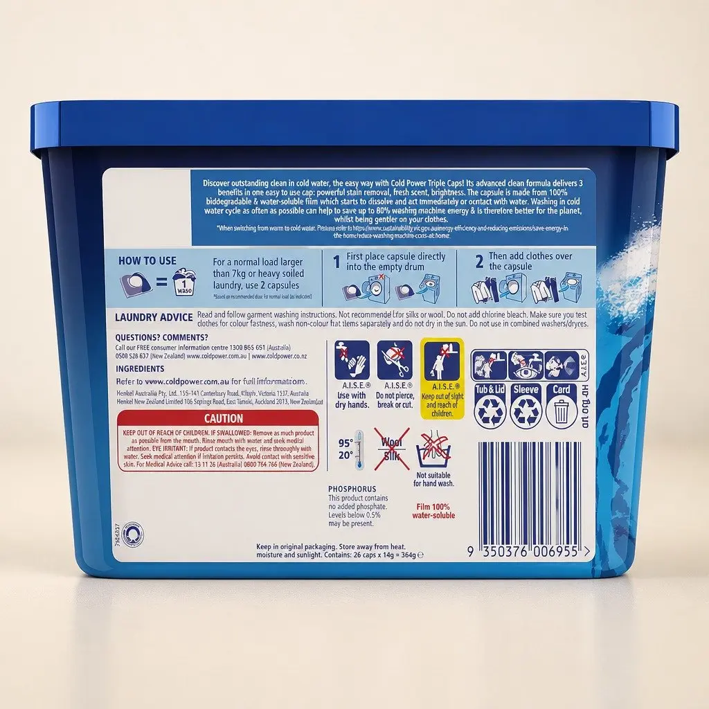 Laundry Detergent Pods 78 Count Odour Fighter Quick Dissolving Effective Cold Water Cleaning