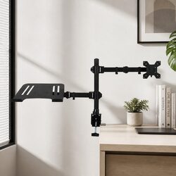 Efficient Dual Arm Desk Mount for Monitors and Laptops