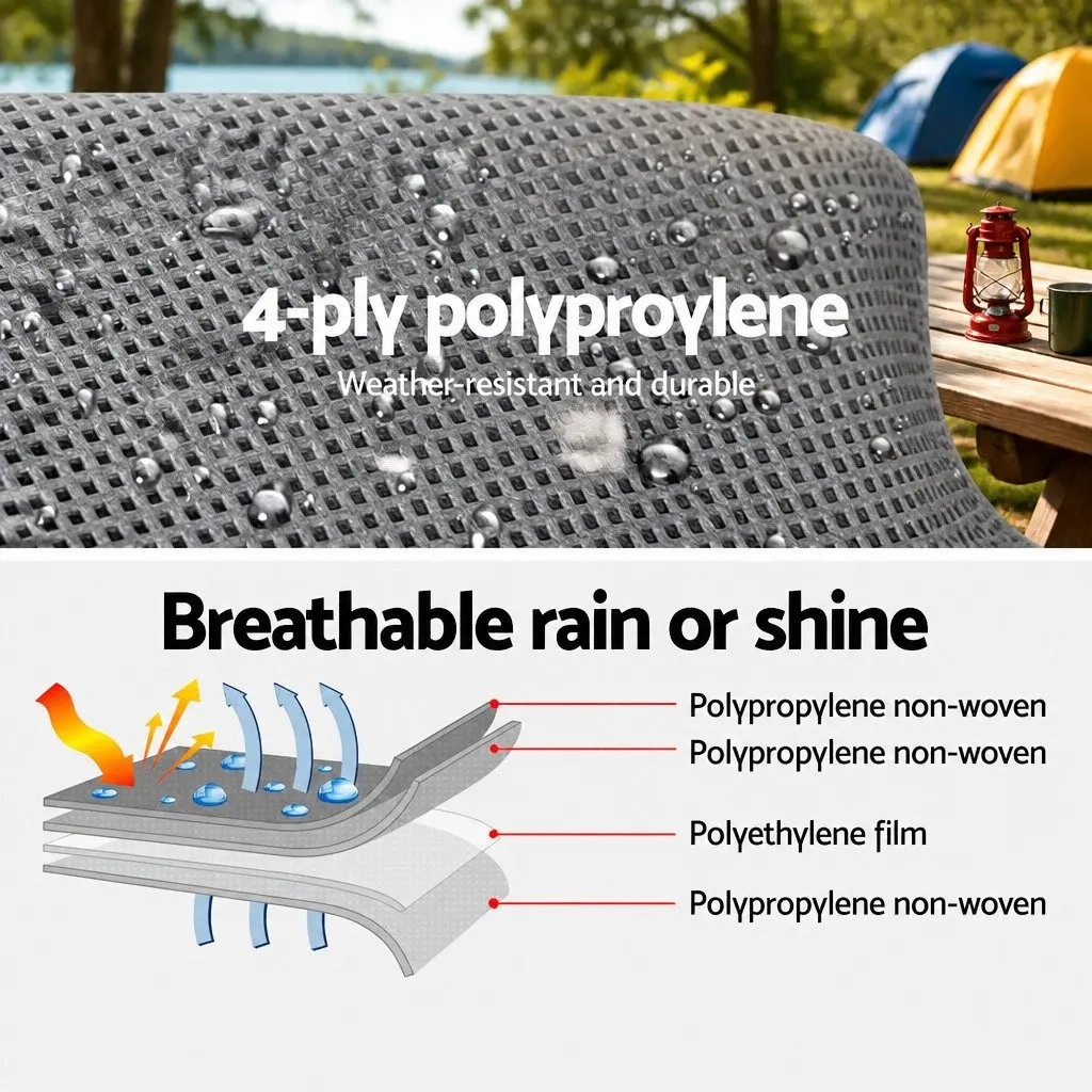 Caravan Cover Grey 20-22ft 4 Layer Polypropylene Waterproof UV Resistant