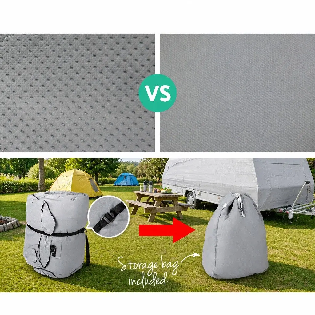 Caravan Cover Grey 20-22ft 4 Layer Polypropylene Waterproof UV Resistant