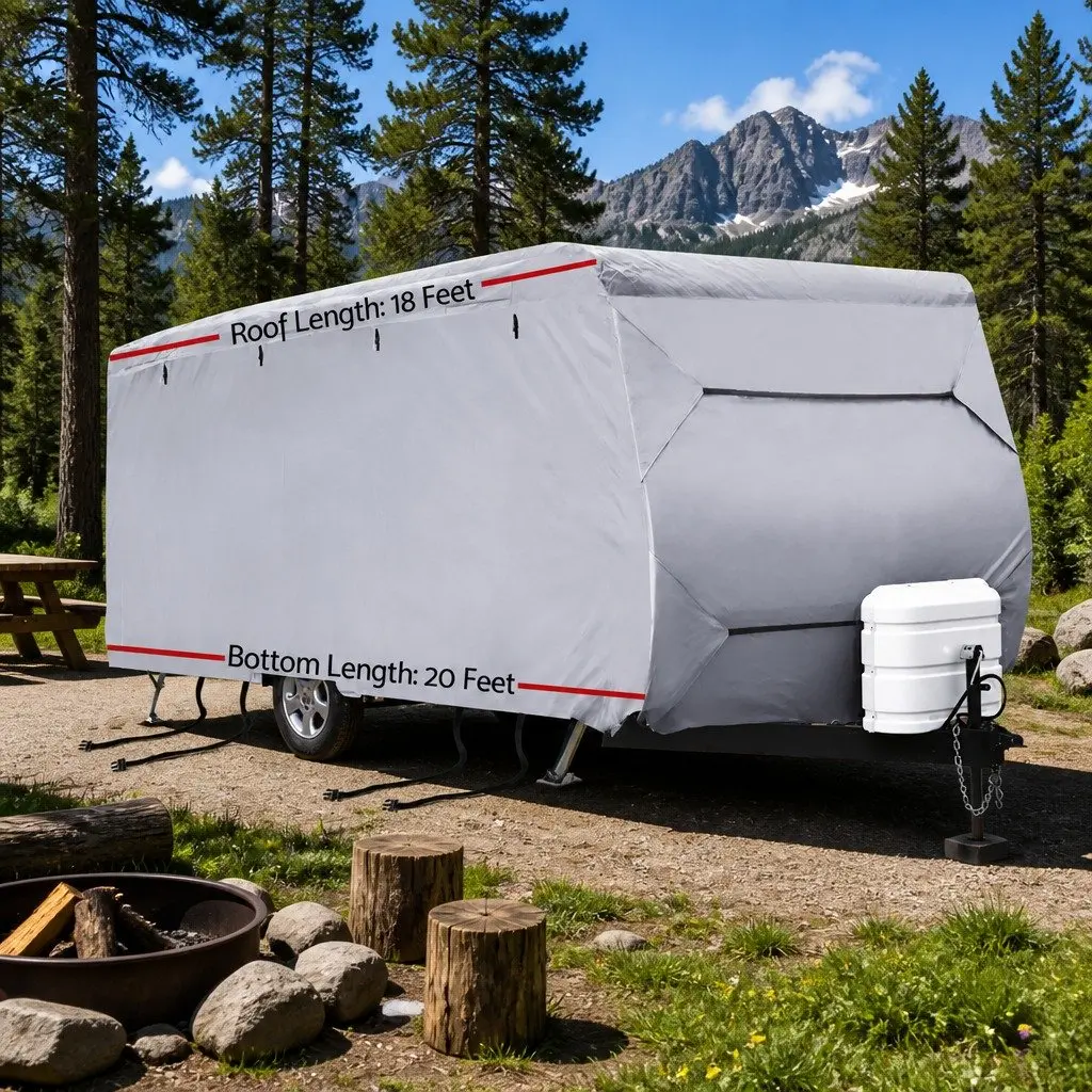 Caravan Cover Grey 18-20ft 4 Layer Waterproof UV Resistant