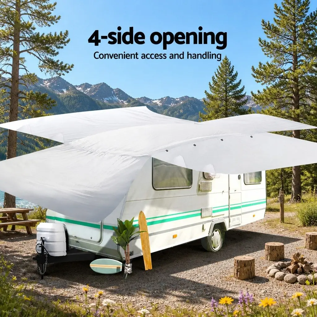 Caravan Cover Grey 18-20ft 4 Layer Waterproof UV Resistant