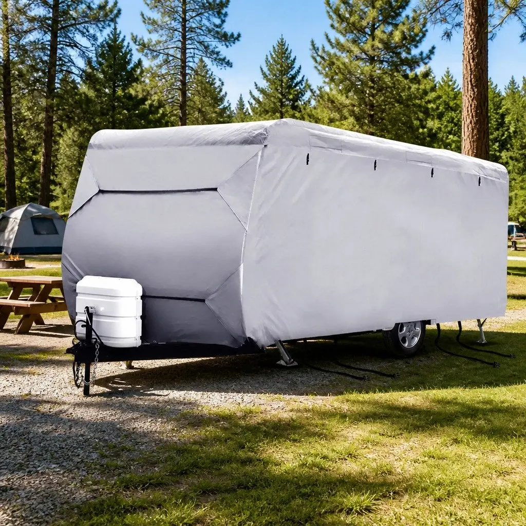 Caravan Cover Grey 16-18ft 4 Layer Polypropylene Waterproof UV Protection