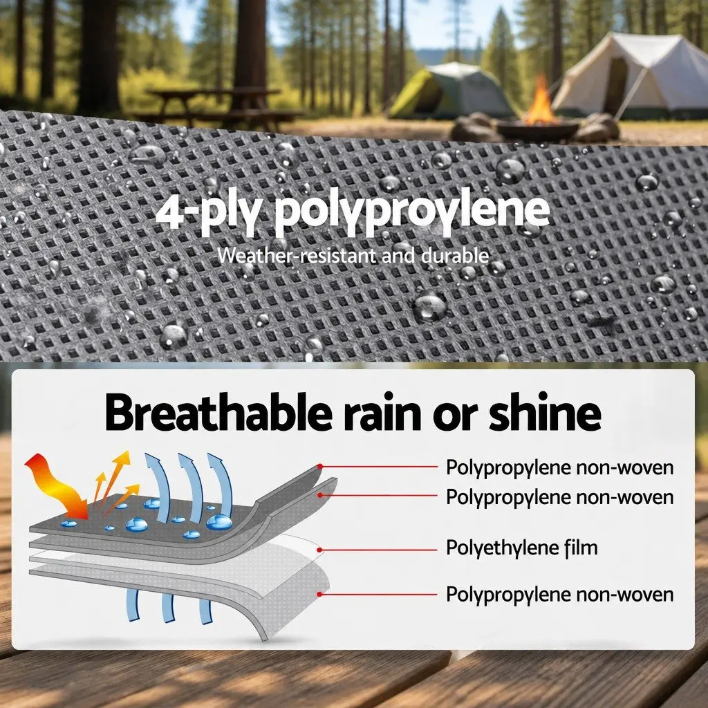 Caravan Cover Grey 16-18ft 4 Layer Polypropylene Waterproof UV Protection