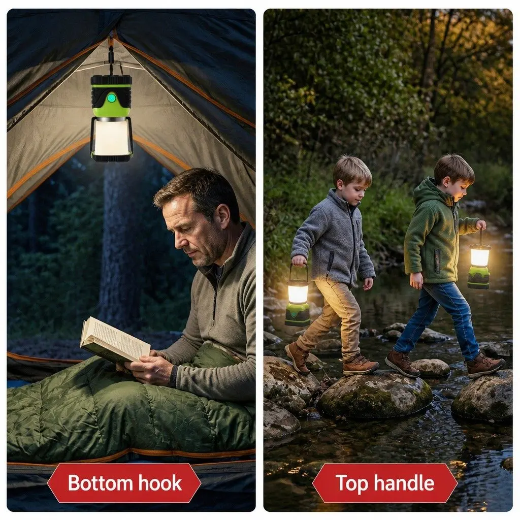 LED Camping Lantern Green 2-Pack 1000LM Portable Emergency Outdoor Light