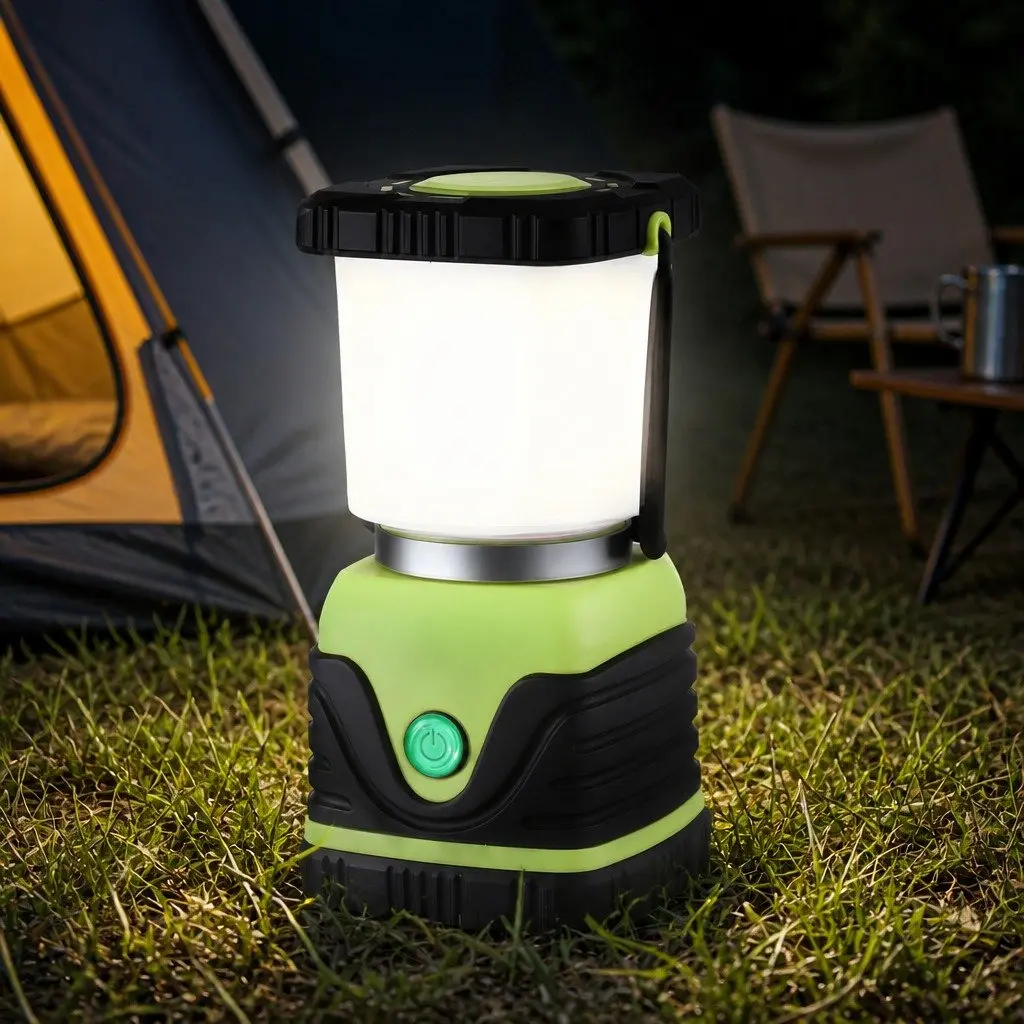 LED Camping Lantern Green 2-Pack 1000LM Portable Emergency Outdoor Light