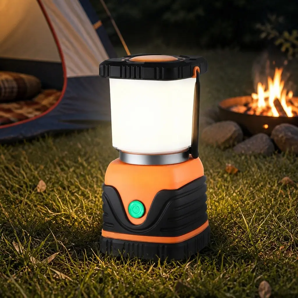 LED Camping Lanterns Orange 2-Pack 1000LM Bright Portable Emergency Tent Lights