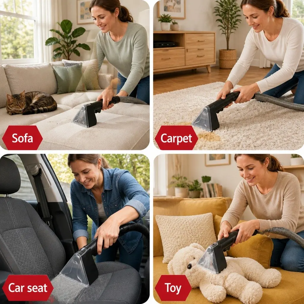 Carpet Washer Vacuum Cleaner Portable Self-Cleaning 600W 13kPa Suction