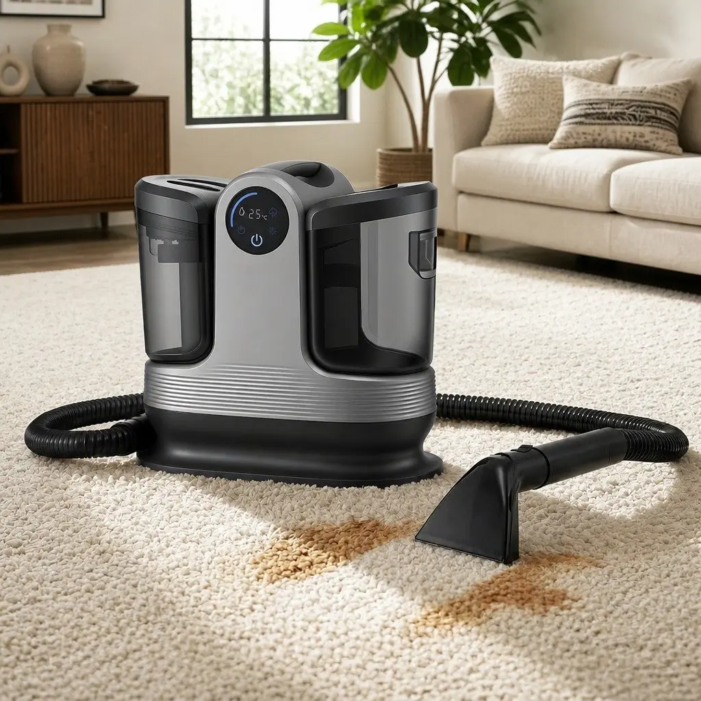 Carpet Washer Black 1700W Handheld Vacuum Cleaner Rapid Heating Dual Tank System