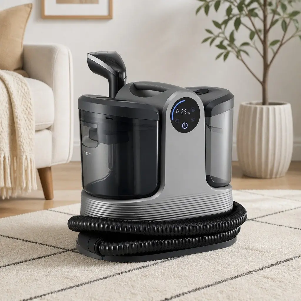 Carpet Washer Black 1700W Handheld Vacuum Cleaner Rapid Heating Dual Tank System