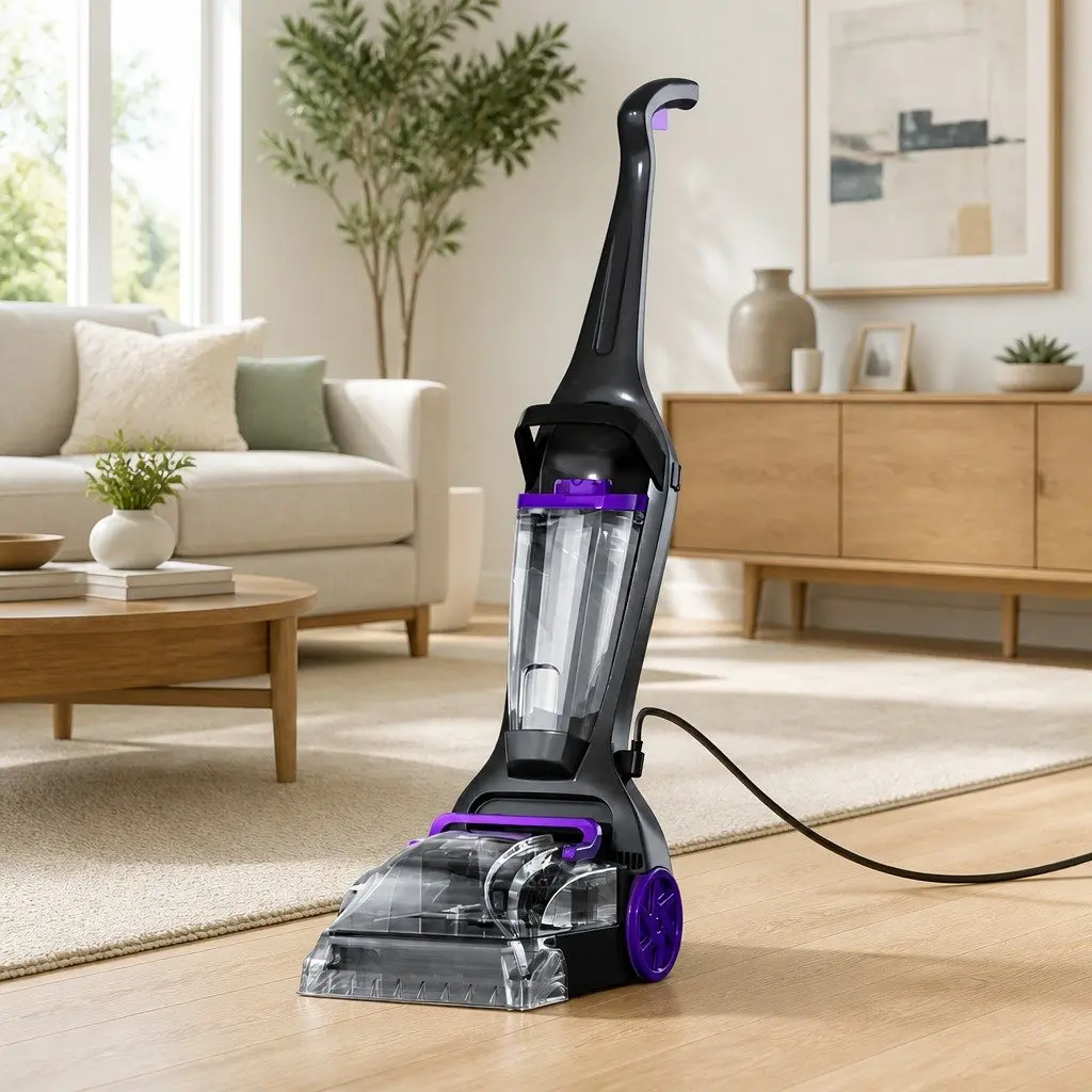 Carpet Washer Handheld Vacuum Cleaner 800W Stick Cleaning Machine Purple Grey