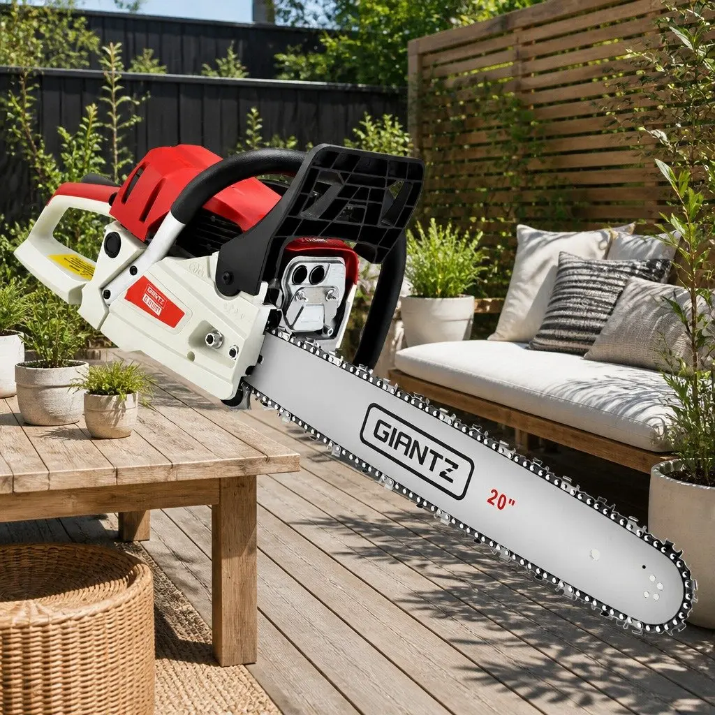 58cc Petrol Chainsaw 20 Inch Bar 2 Stroke E-Start Tree Pruner Cutting Tool