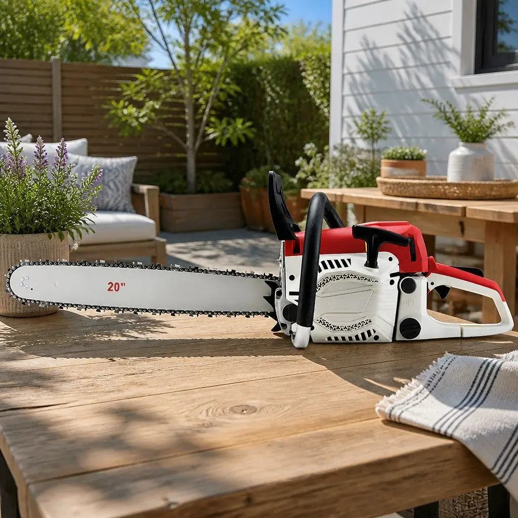 58cc Petrol Chainsaw 20 Inch Bar 2 Stroke E-Start Tree Pruner Cutting Tool