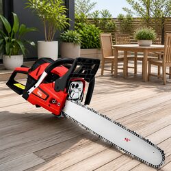 Petrol Chainsaw 45CC 16" Bar 1.7kW 2-Stroke E-Start Commercial Pruning Saw