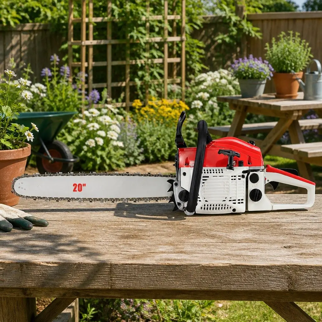 58cc Petrol Chainsaw 20" Bar Commercial Grade 2-Stroke E-Start Pruning Saw