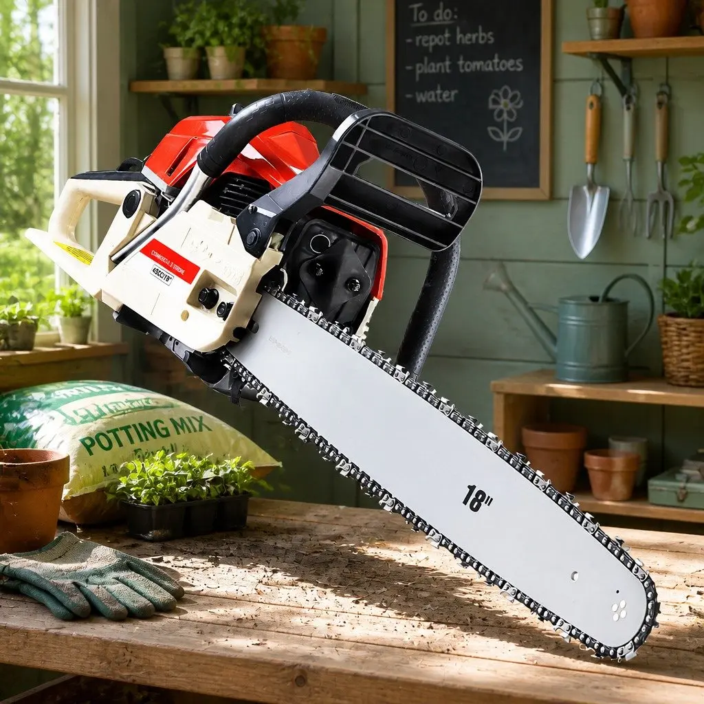 45CC Petrol Chainsaw 18" Bar E-Start Commercial Grade Pruning Cutting Tool