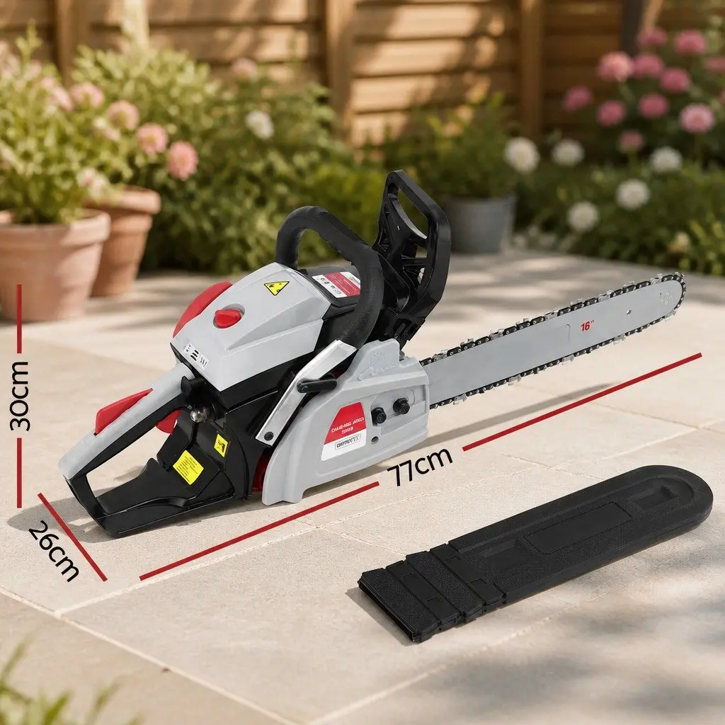 Petrol Chainsaw Red 16 Inch 42CC Lightweight Power Tool