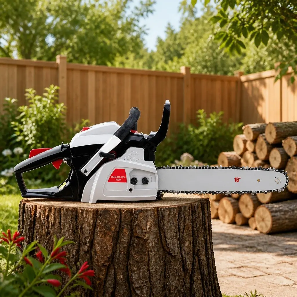 Petrol Chainsaw Red 16 Inch 42CC Lightweight Power Tool