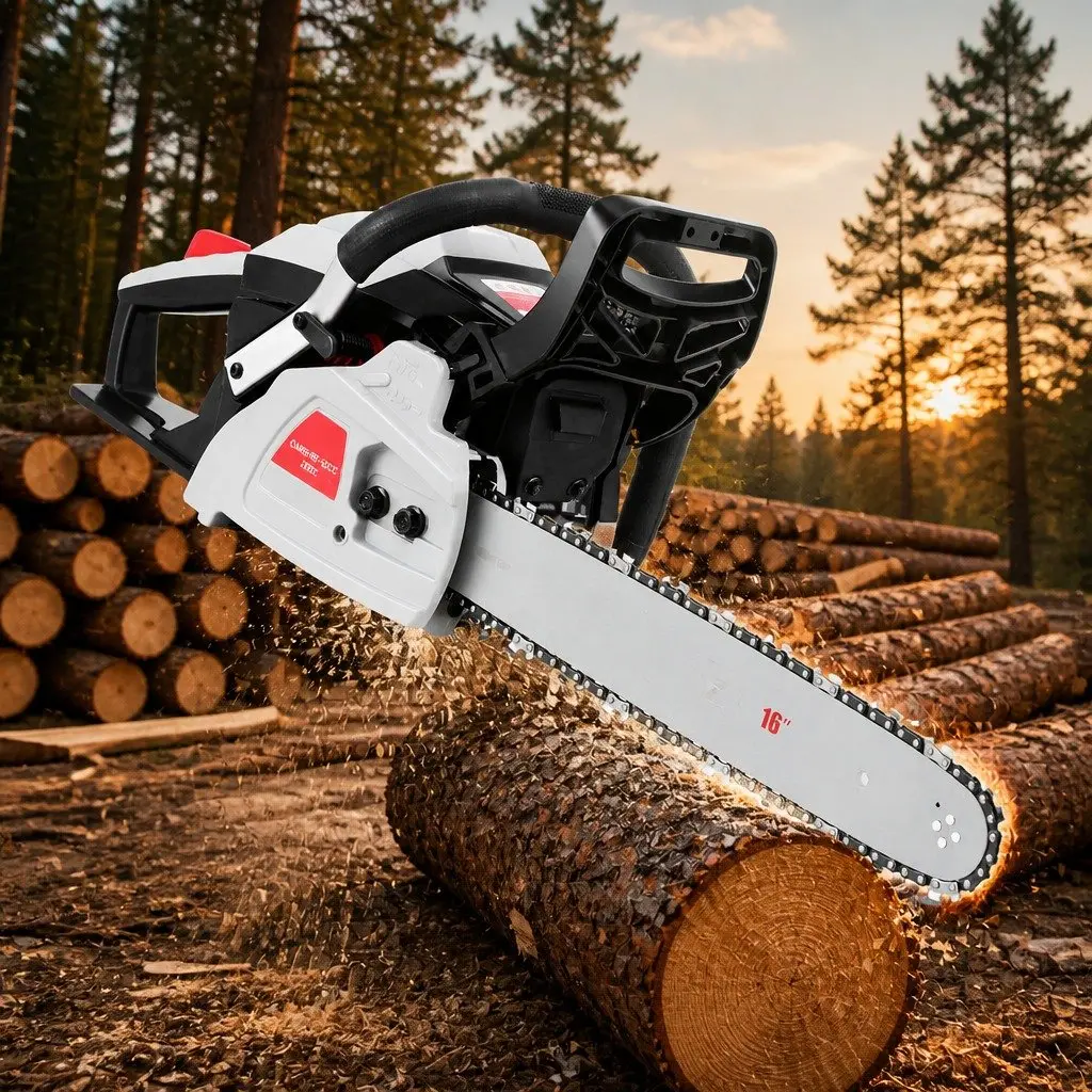 Petrol Chainsaw Red 16 Inch 42CC Lightweight Power Tool