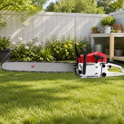Petrol Chainsaw 62CC 22" Bar Commercial Grade E-Start Pruning Cutting Tool