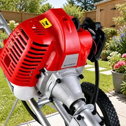 52cc Petrol Brush Cutter Trimmer Saw 2 Stroke 3-in-1 Wheel Garden Yard Grass