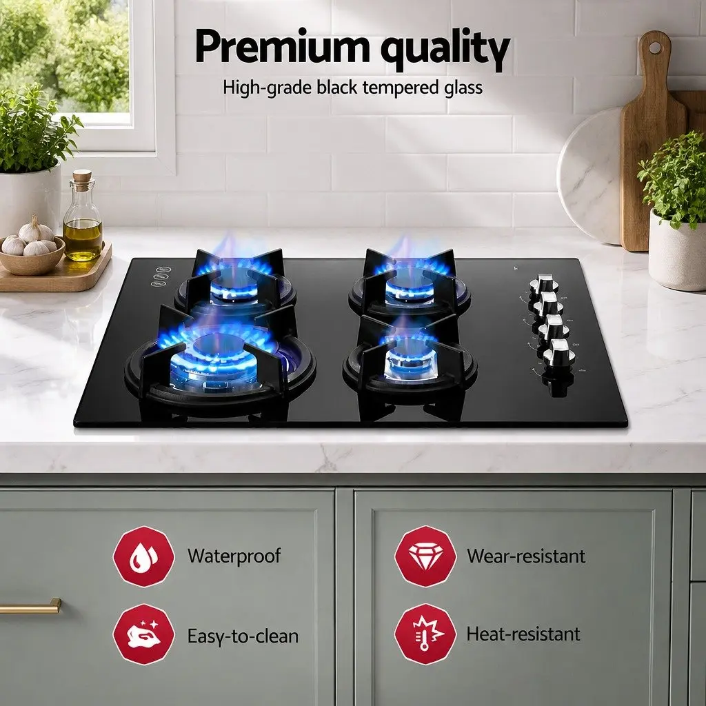 60cm Gas Cooktop with 4 Burners
