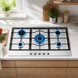 Compact 90cm 5 Burner Gas Cooktop for Smart Kitchens