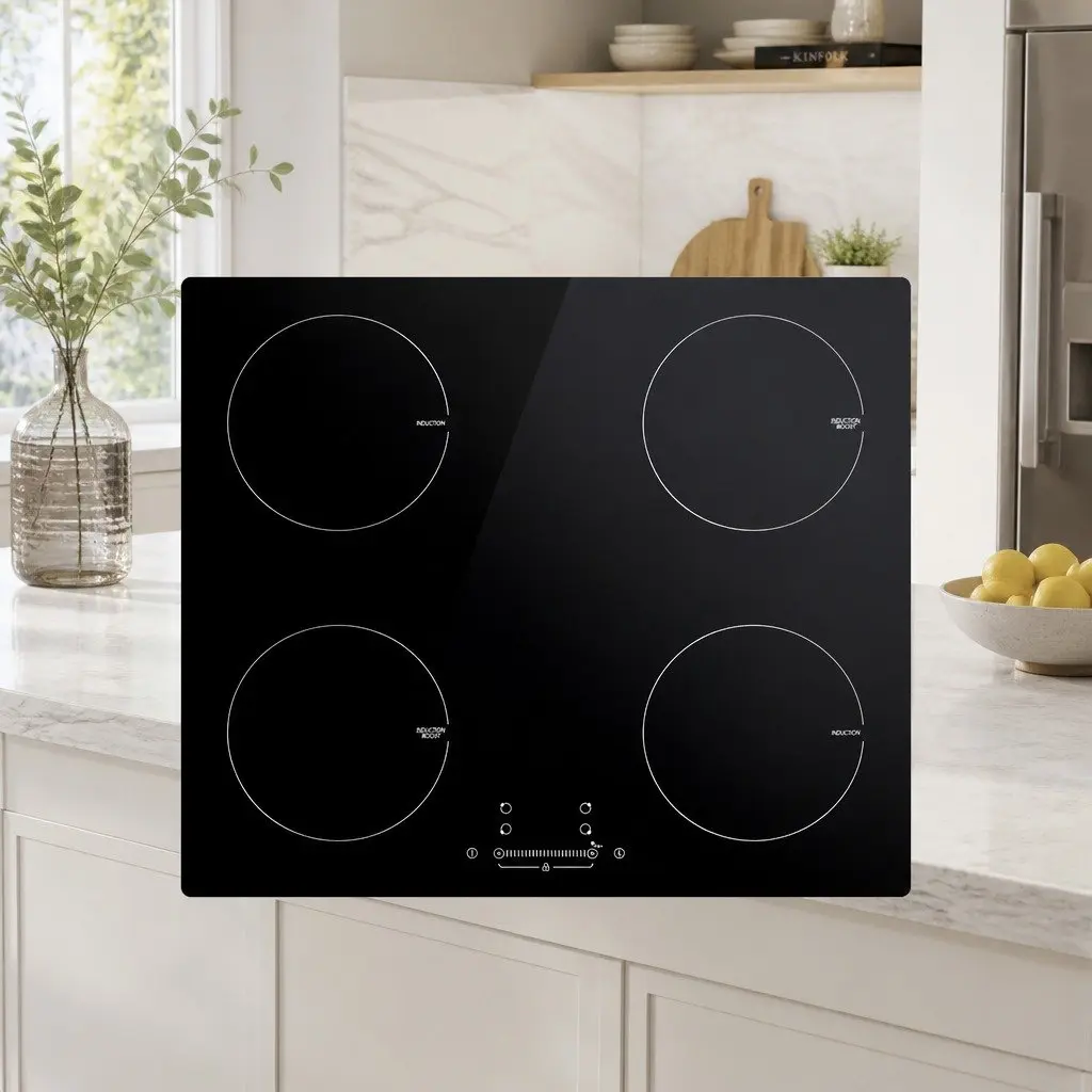 Induction Cooktop 60cm Black Electric Cooker 4 Cooking Zones Touch Control