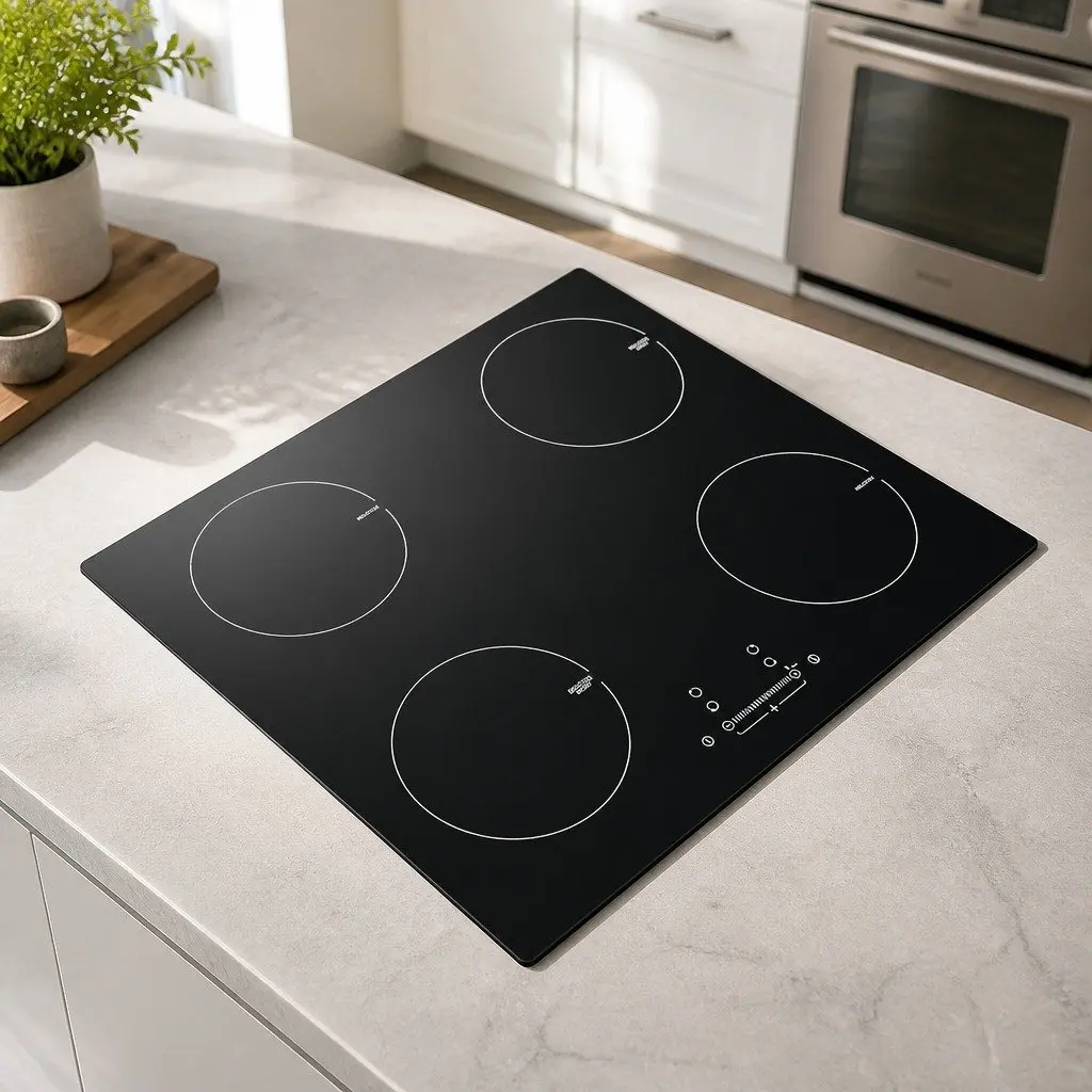 Induction Cooktop Black 60cm 4 Cooking Zones Touch Control High-Grade Ceramic Glass Surface
