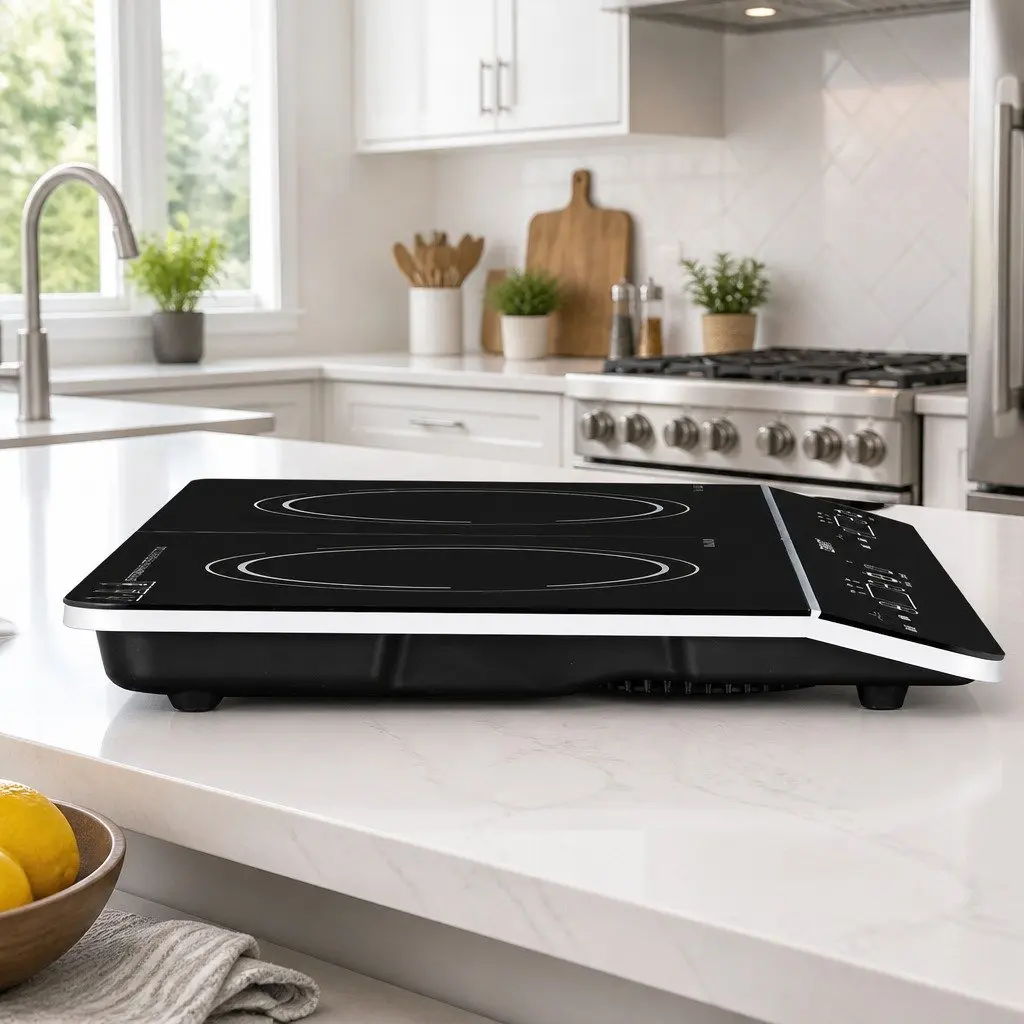 Induction Cooktop Black 60cm 2 Cooking Zones Touch Control High-Grade Ceramic Glass