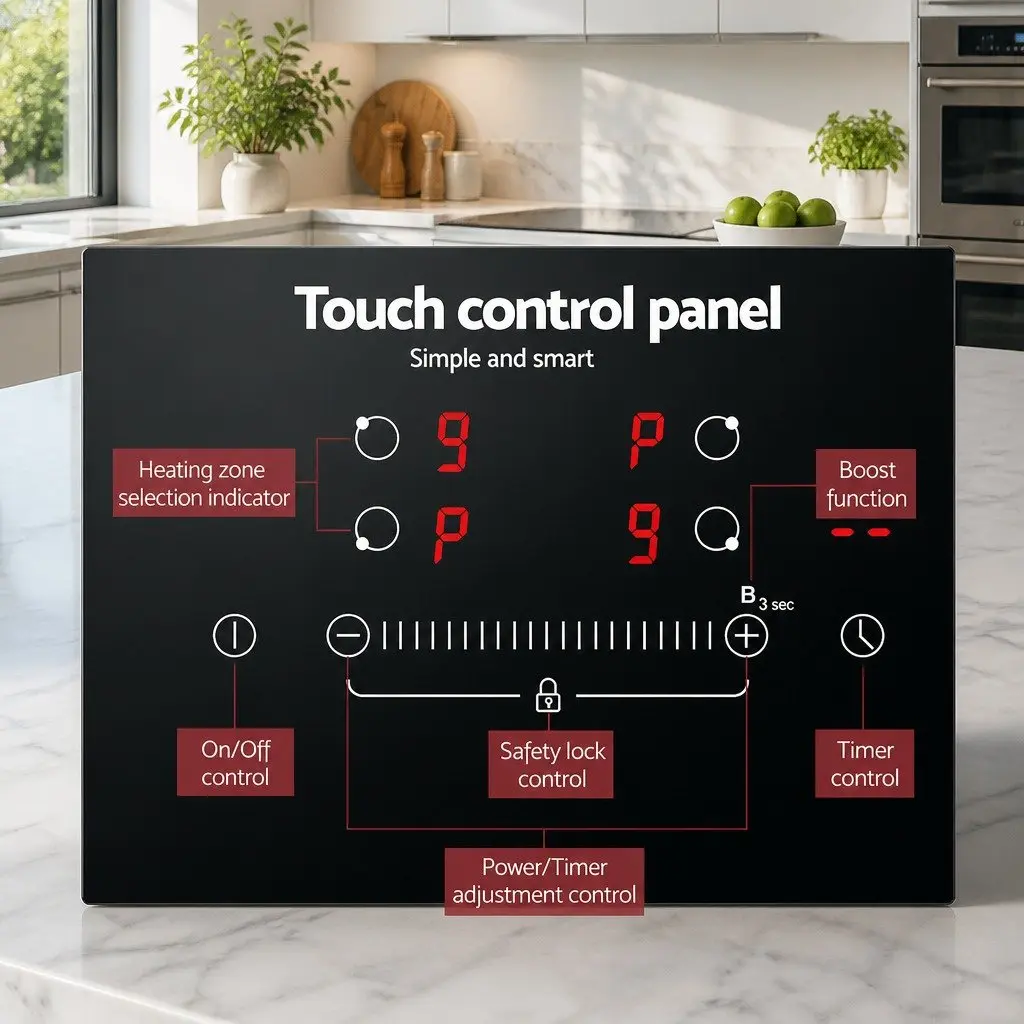 70cm Induction Cooktop with 4 Cooking Zones
