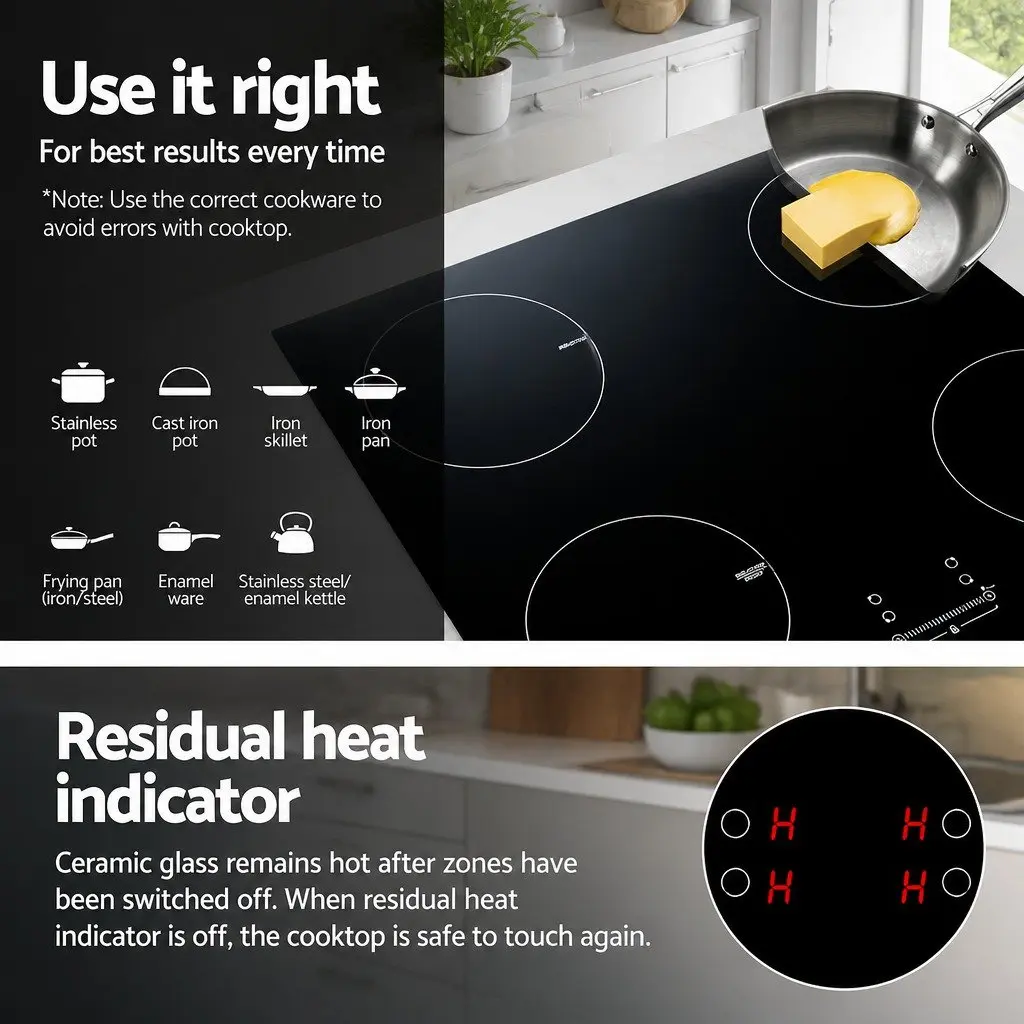70cm Induction Cooktop with 4 Cooking Zones