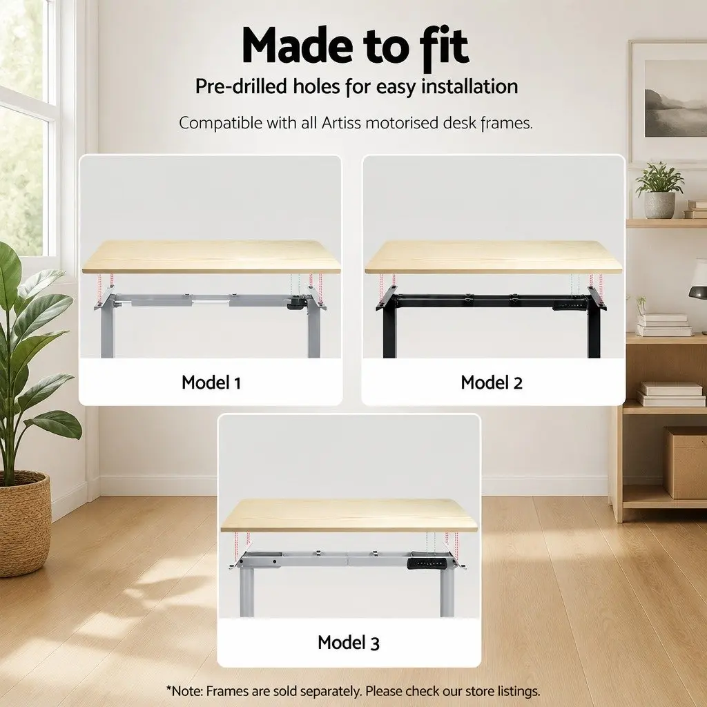 Standing Desk Top White Oak 140cm Pre-Drilled Work Surface