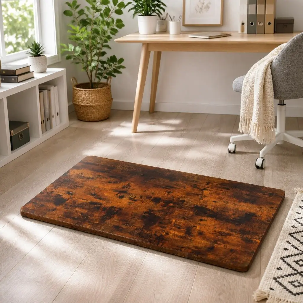 Standing Desk Top Rustic Brown 140cm x 70cm Pre-Drilled for Easy Installation