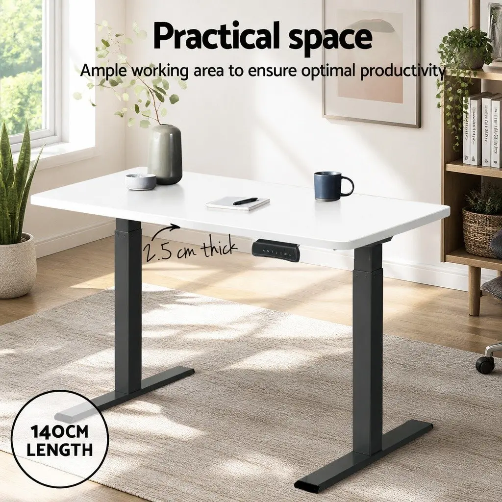 Standing Desk Top White 140cm Durable Particle Board Smooth Rounded Edges