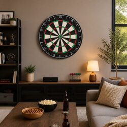 Compact 18 Inch Dartboard - Fun For Everyone with Steel Darts