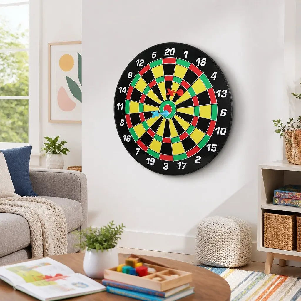16 Inch Magnetic Dartboard Safe Darts Family Party Game Indoor Outdoor Play