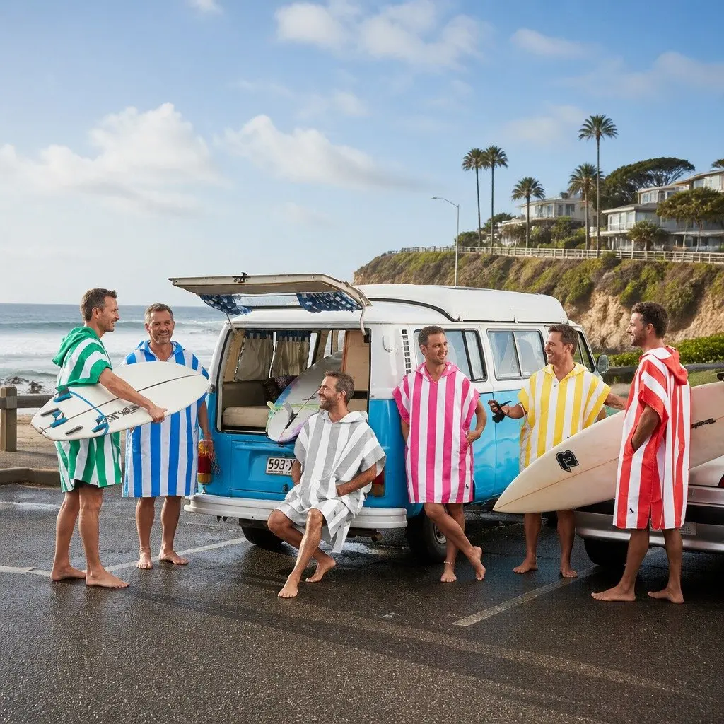 Hooded Poncho Towel Bondi Blue Large Quick Dry Beach Cover