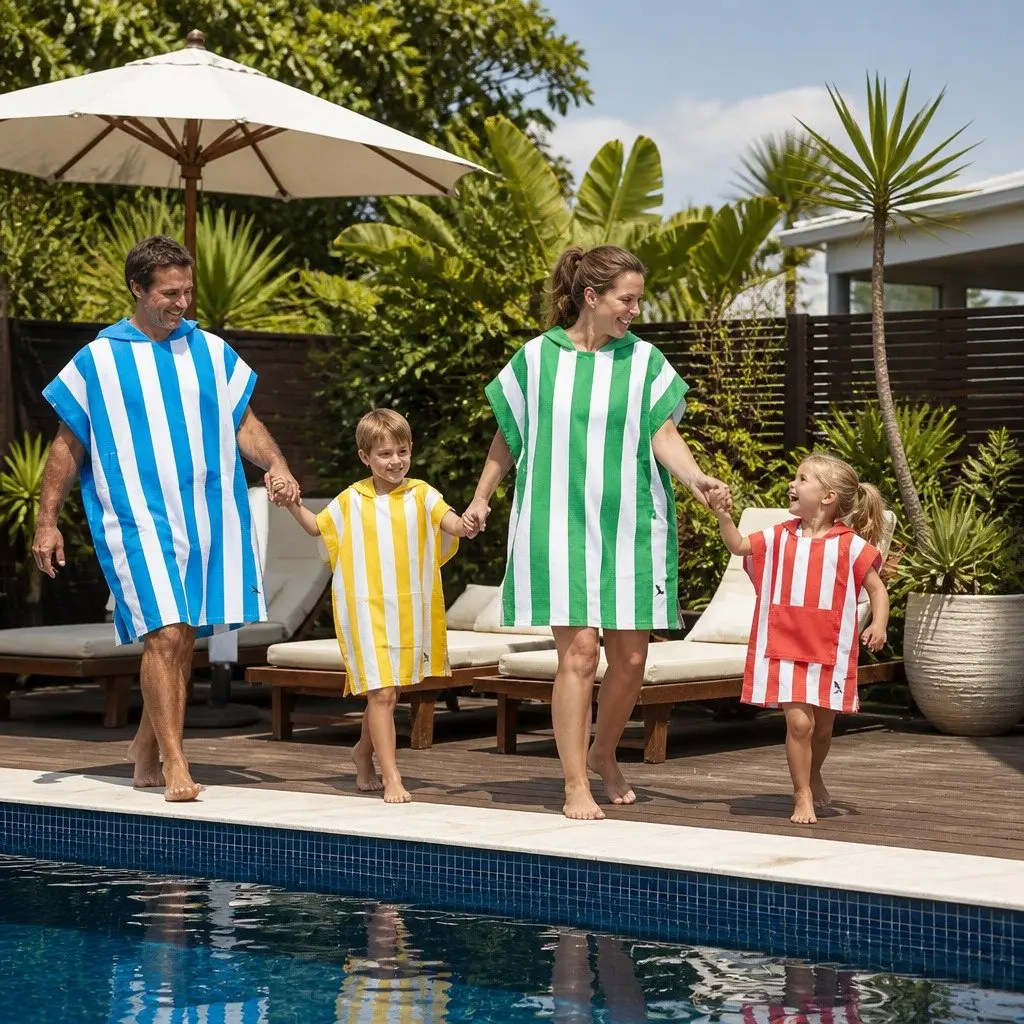 Hooded Poncho Towel Bondi Blue Small Quick Dry Beach Cover