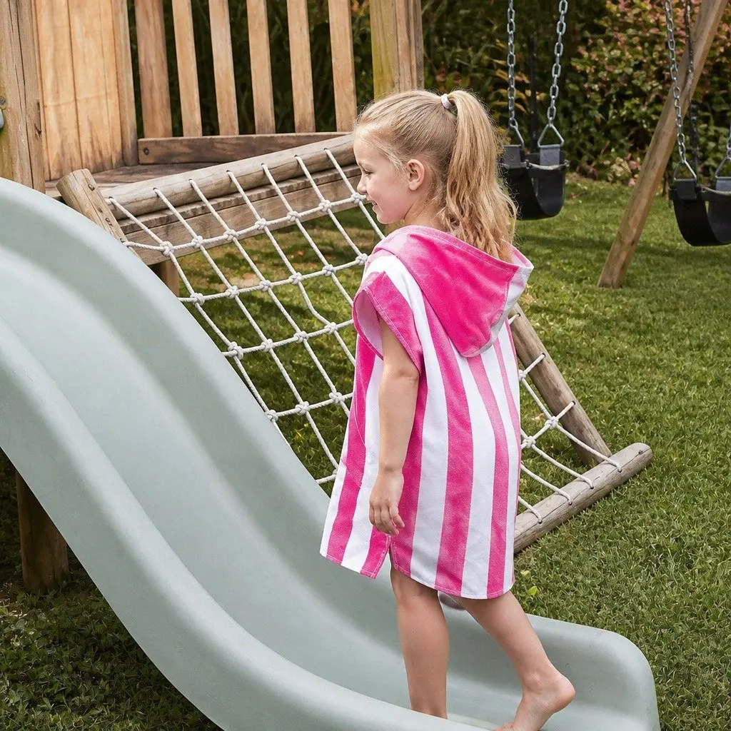 Hooded Poncho Towel Phi Phi Pink Small Quick Dry for Kids 4-7 Years