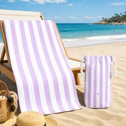 XL Quick Dry Beach Towel Cabana Striped Pattern Compact Travel Towel Sand Free