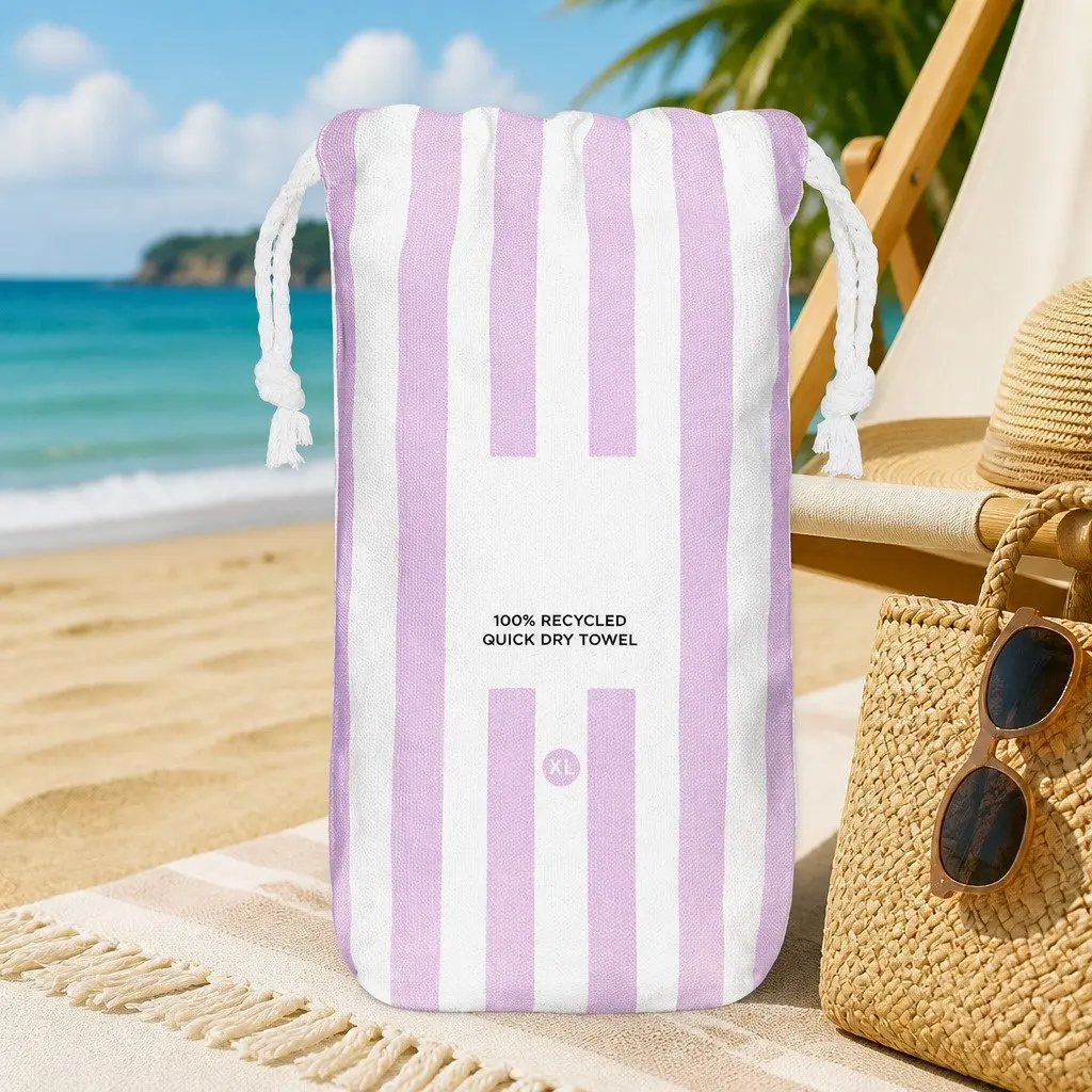 Quick Dry Beach Towel Lombok Lilac XL Compact Travel Towel Sand Free